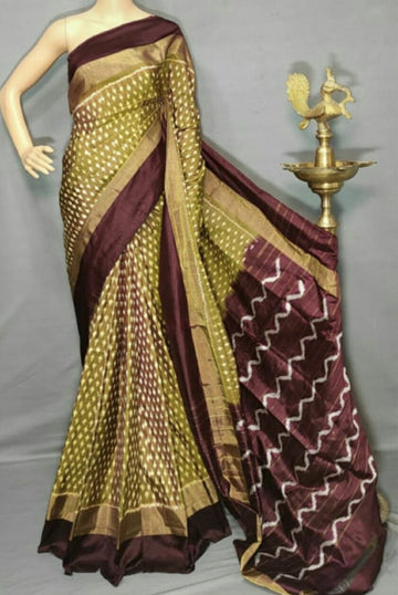 Pochampally-ikkat-Silk-Brown-Chocolate-weavesarees.com